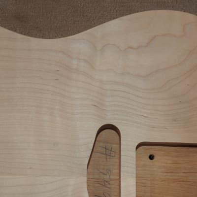 Unfinished Telecaster Body Book Matched Figured Flame Maple Top 2 Piece Alder Back Chambered Very Light 3lbs 4oz! image 5