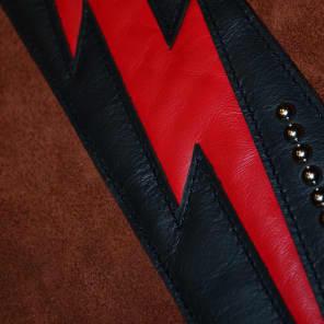 Carlino Red Lightening Bolt Stud 2015 Black Leather, Red Bolt image 5