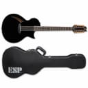 ESP LTD TL-12 12-String Black BLK Thinline NEW + Thinline CASE! Acoustic Electric Guitar TL12