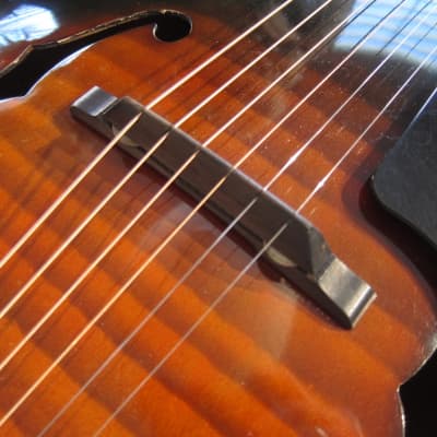 Harmony Monterey Archtop Acoustic Guitar All Original USA Circa-1959-Red Black Sunburst image 23