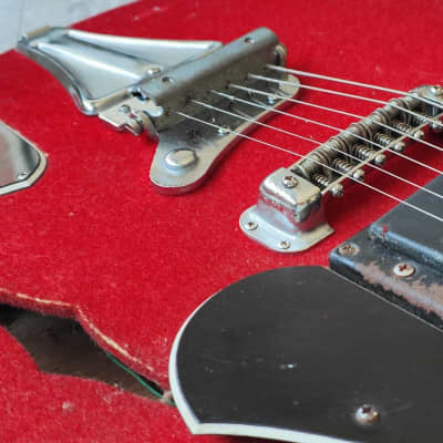 1960's Kawai Japan Vintage Hollowbody Electric Guitar (Red Felt) image 6