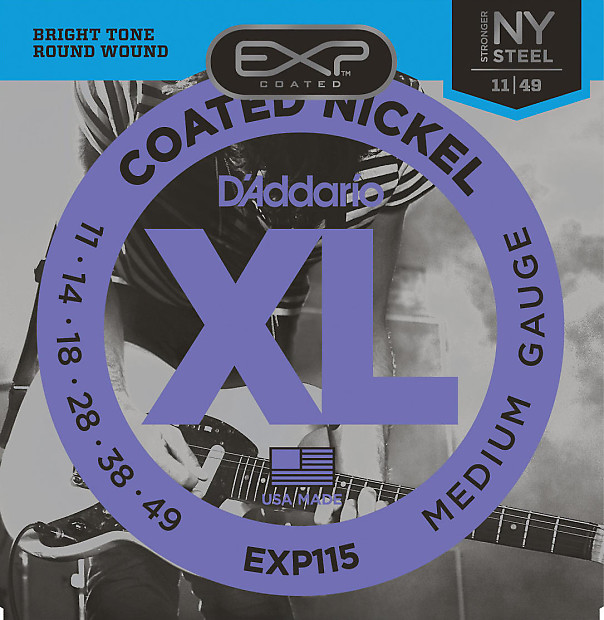 D'Addario EXP115 Coated Electric Guitar Strings, Medium Blues/Jazz Gauge image 1