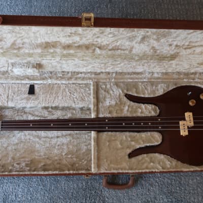 Vintage 1970s Hondo II MIJ Longhorn Electric Bass Guitar Walnut