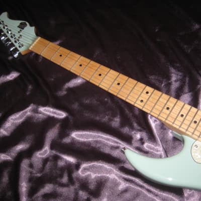 AXL Electric Guitar W/ EMG Pickups and Seafoam Surf Green Finish and Pearl Pickguard image 4