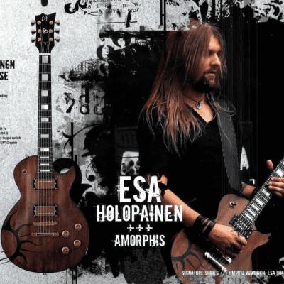 ESP Eclipse-I CTM Esa Holopainen 'Sun Eclipse' Signature 2010 Natural Mahogany with Sun Graphic image 18