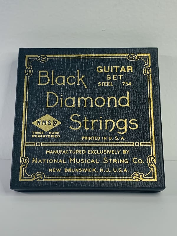 Vintage 1940s 1950s Black Diamond Strings Guitar Set Steel 754