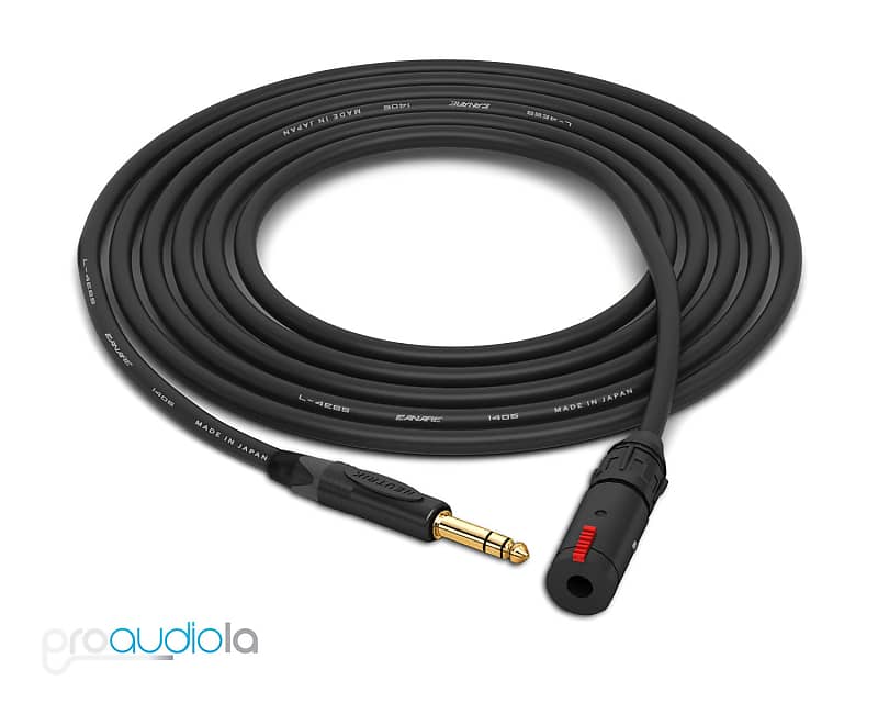 Canare Quad L-4E6S Headphone Extension Cable | Neutrik Gold TRS-TRSF | Black 20 Feet Black image 1