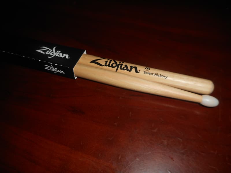 Zildjian 7A Nylon Tip Hickory Drumsticks, #Z7AN image 1