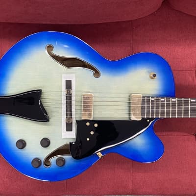 Ibanez Contemporary Archtop AFC155 Hollow Body Electric Guitar 2017 - Jet Blue Burst with Case image 2