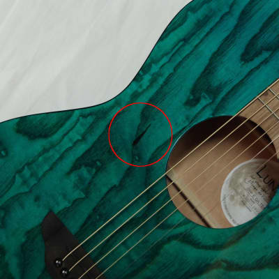 Luna Gypsy Quilt Ash acoustic electric guitar - NEW -Teal with Luna Hard Shell Case GYP E QA TEAL image 8