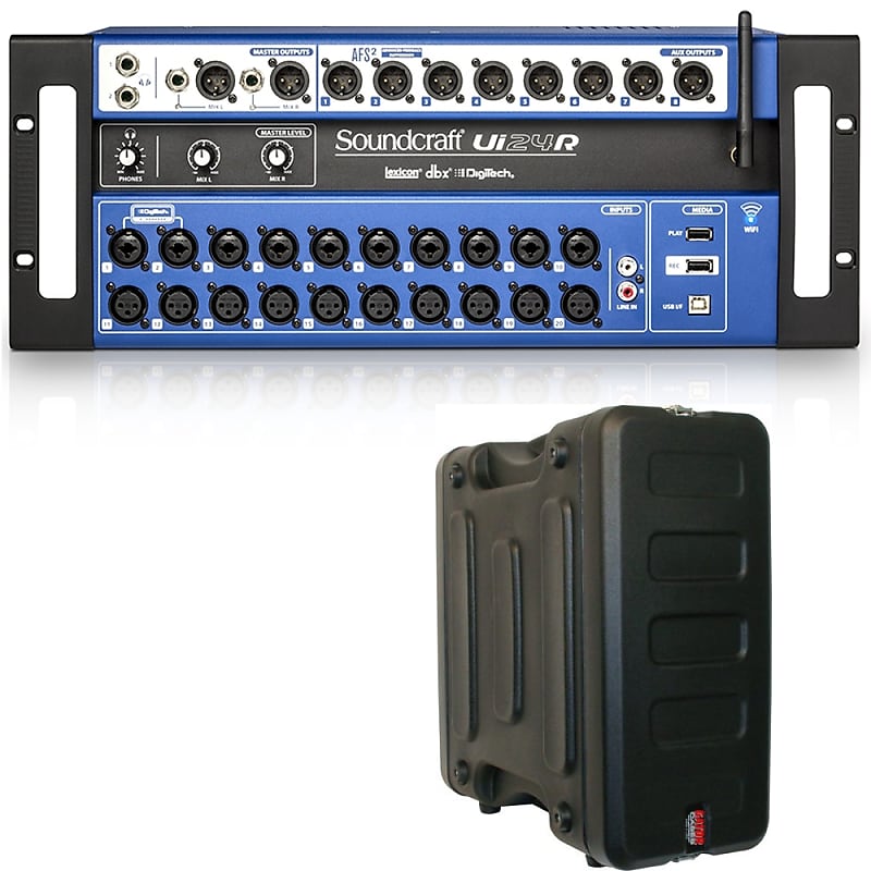 Soundcraft Ui24R 24-Channel Rackmount Digital Mixer with Gator G-PRO-4U-19 Molded Rack Case image 1