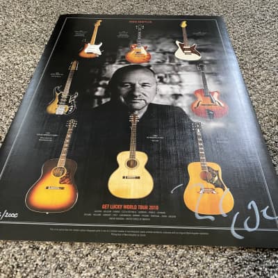 Mark Knopfler Signed limited, edition Lithograph concert poster 2010 get lucky world tour  - Black rare image 4
