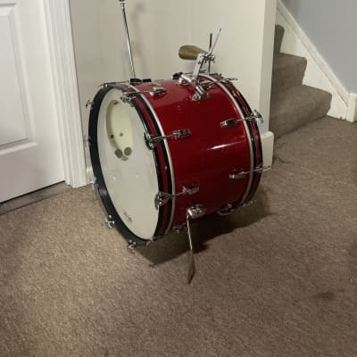 Ludwig No. 980 Super Classic Outfit 9x13 / 16x16 / 14x22" Drum Set with Keystone Badges 1967 - Red Sparkle W/ matching Supra-Phonic 400 5x14” snare W/ all original hardware in boxes image 6