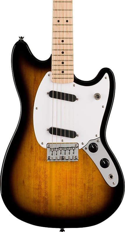 Squier Sonic Mustang Electric Guitar, Maple Fingerboard, 2-Color Sunburst image 1