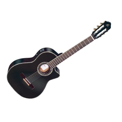 Ortega Guitars RCE141BK Family Series Pro Acoustic Electric Nylon w/ Bag, Black Open Box image 1