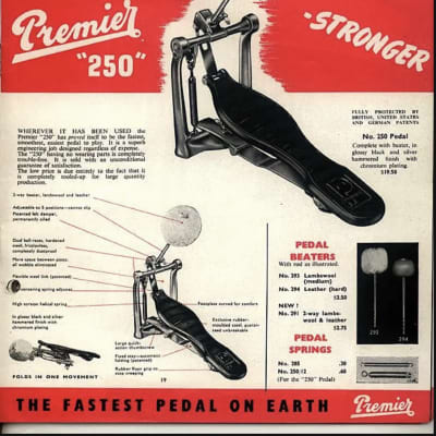 Premier 250 bass drum pedal 1958-68 image 4