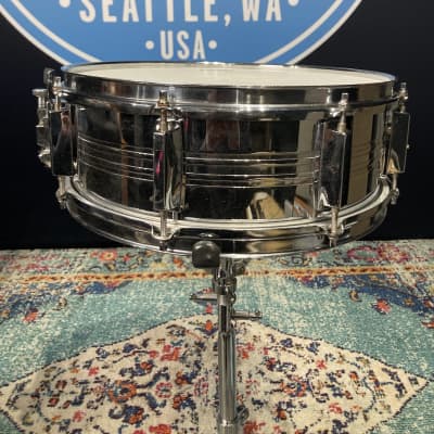 Yamaha 14x5" Steel Shell Snare Drum, No Badge 1980s - Chrome image 10