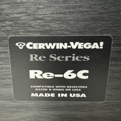 Cerwin-Vega! RE-6c Center Speakers Audiophile Home Theater Audio USA Black image 6