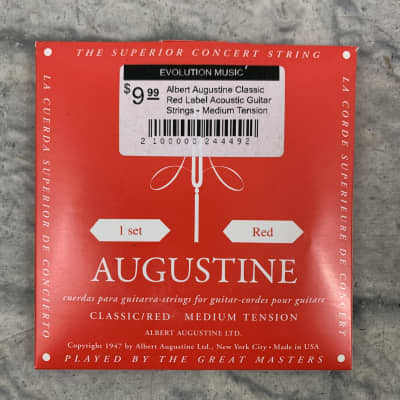 Albert Augustine Classic Red Label Acoustic Guitar Strings - Medium Tension image 1