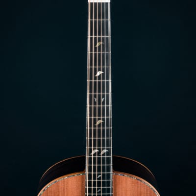Lowden F-50 African Blackwood and Sinker Redwood with Abalone Top Trim, Inlay Package and Leaf Inlays NEW image 9