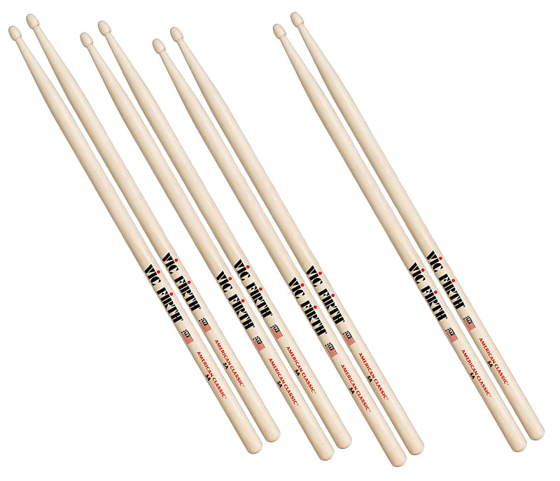 Vic Firth P5A35B1 5B American Classic Wood Tip Drumsticks, 4 For The Price of 3! image 1