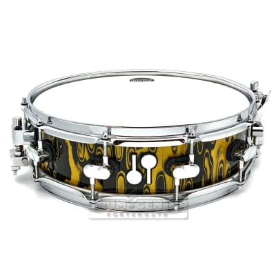 Sonor SQ2 Maple Medium Snare Drum 14x4.25 Yellow Tribal image 1
