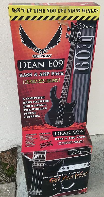 Dean Playmate Black Electric Bass 4 String and 10 Watt Amplifier Package w/ Gig Bag and MORE Local Pickup Only image 1