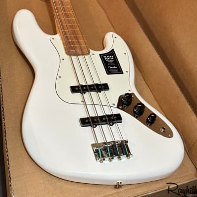 Fender Player Jazz Bass Fretless 4 String MIM Electric Bass Guitar White w/ Gig bag image 7