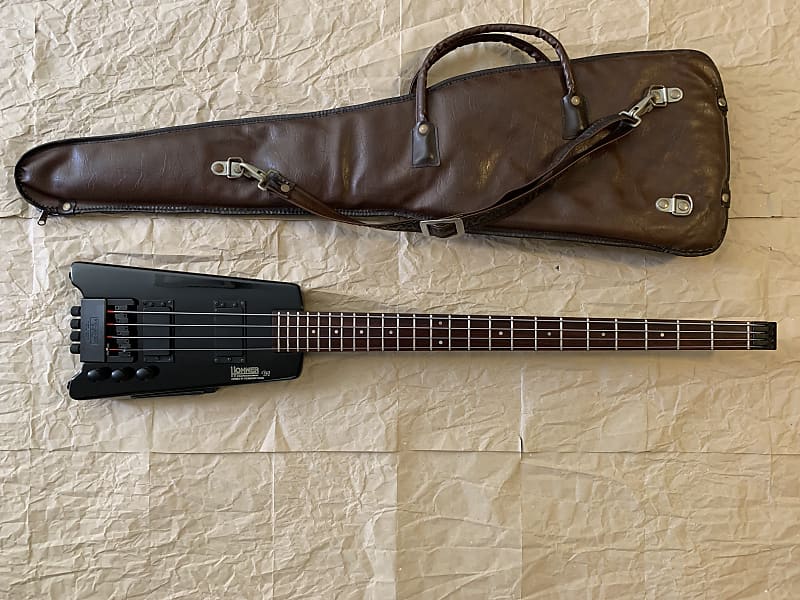 Hohner B2 Headless Bass Steinberger Licensed 1986 Black VGC with Vinylex  Gigbag