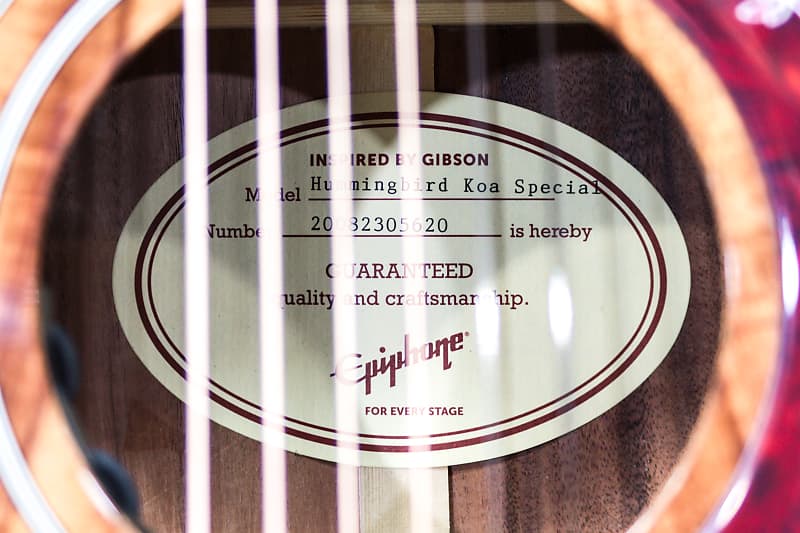 Epiphone Hummingbird Koa Special Fishman Sonitone Acoustic