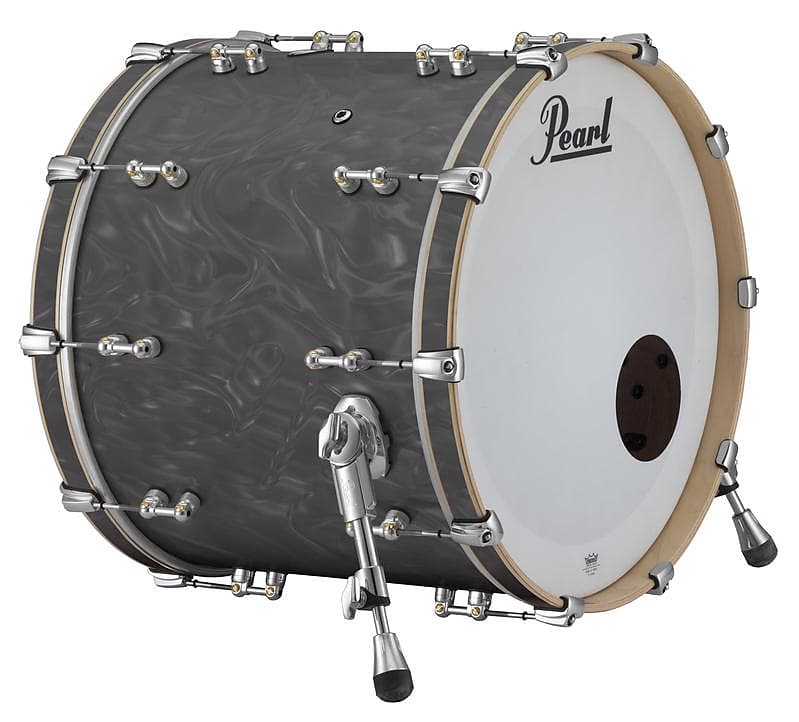 Pearl Music City Custom Reference Pure 24"x14" Bass Drum SHADOW GREY SATIN MOIRE RFP2414BX/C724 image 1