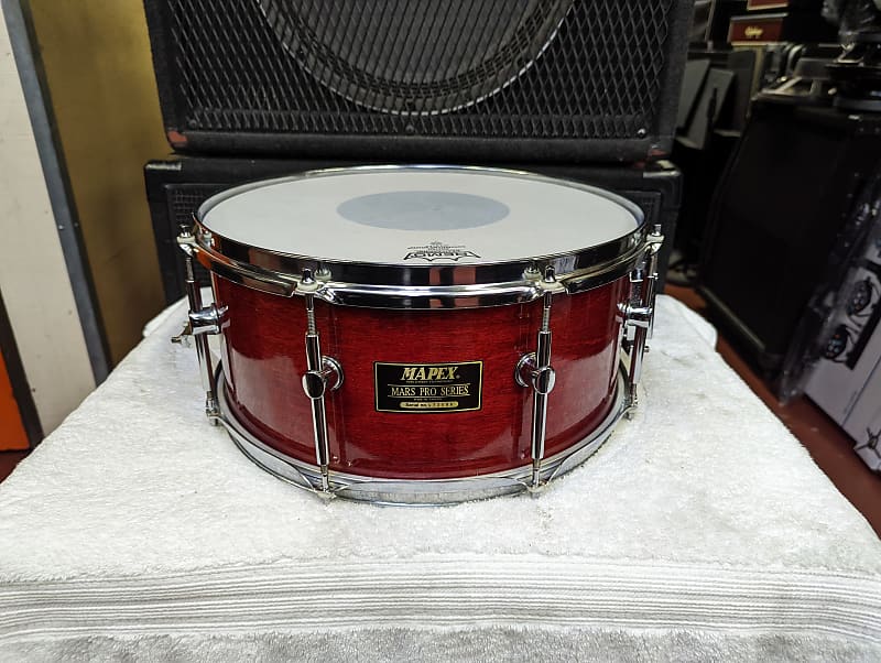 1990s Mapex Made In Taiwan Mars Pro Wine Red Lacquer 6 1/2 x 14