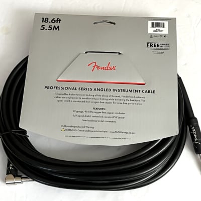 Fender Professional 18.6 ft Right/Angle Guitar Instrument Cable 1/4" image 2