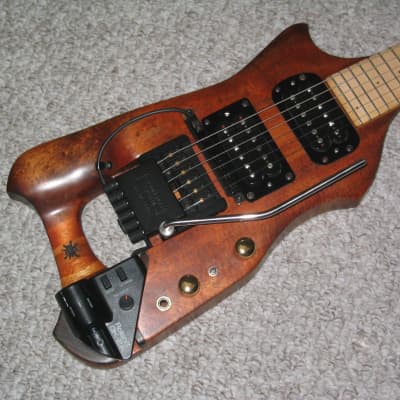 Harrower midi-controller & Alnico II pickups 1995 Natural Wood, Koa, Old Growth Honduras Mahoghany, image 2