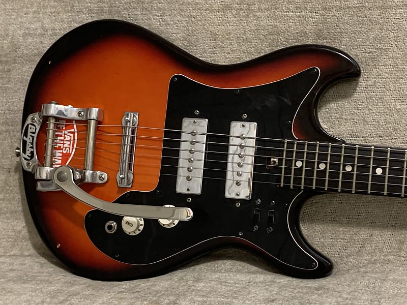 Vintage 1973 Harmony H-802 Redburst + Bigsby B5 USA Vibrato | Reverb