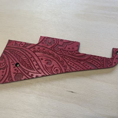 US made paisley satin Bordeaux red wood pickguard for Les Paul standard image 1