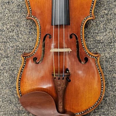 D Z Strad Violin - Model 601F - Double Purfling with Dot-and-Diamond Inlay Violin Outfit (4/4 Size) image 4