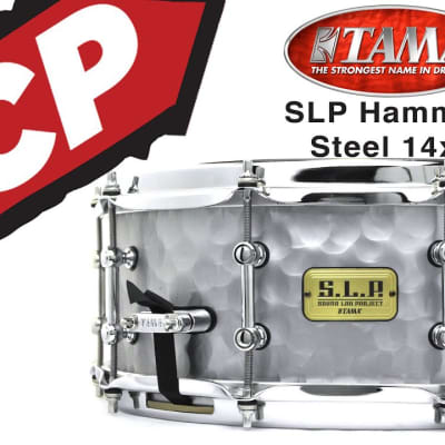 Tama SLP Vintage Hammered Steel Snare Drum 14x5.5 | Reverb