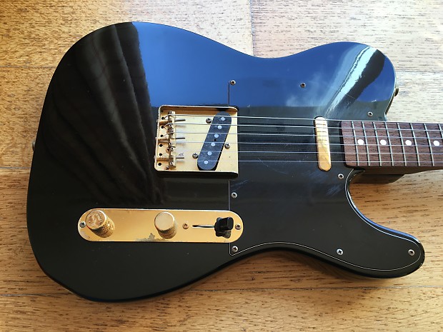 Fender Telecaster FujiGen-Era TLG-80 w/ Matching Headstock 1987-88 Black &  Gold