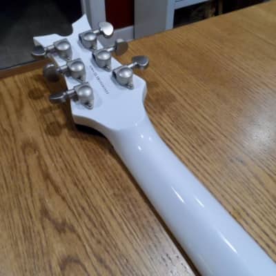 Dean Soltero Electric Guitar Gloss White 2008 with Upgrades Seymour Duncan SH-12 George Lynch Screamin' Demon Humbucker Pickup Push Pull Coil Splitting Pots Strap Locks image 17