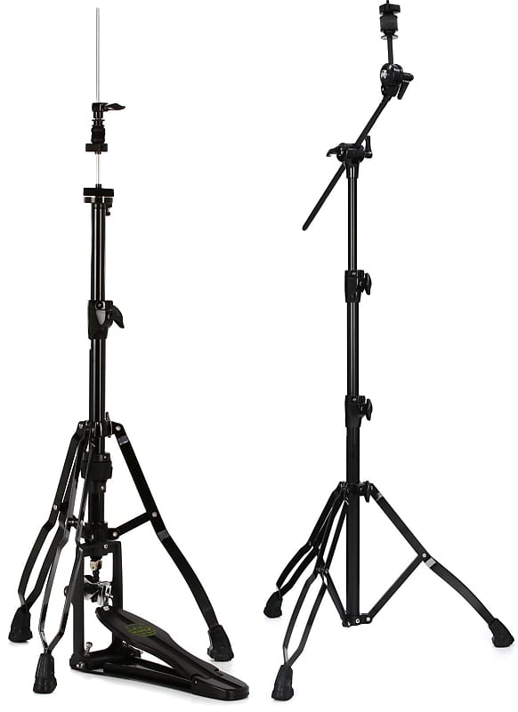 Mapex H800EB Armory Series Double Braced Hi-Hat Stand - Black Plated -  3-leg Bundle with Mapex B800EB Armory Series 3-tier Boom Cymbal Stand -  Black