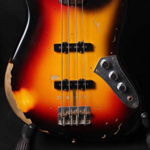 2002 Fender Custom Shop Jaco Pastorius Relic Jazz Bass Sunburst image 2