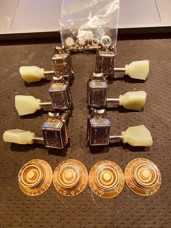 Epiphone Les Paul 3+3 Chrome Tuners & Gold Knobs Reverb