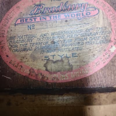 Bradbury Parlor guitar 1930's - Dark Brown image 16