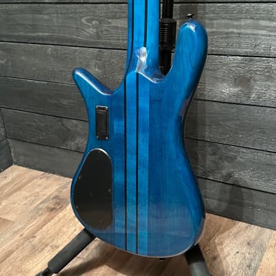 Spector NS Dimension 4 String Multi Scale Electric Bass Guitar Black & Blue Gloss B Stock image 5