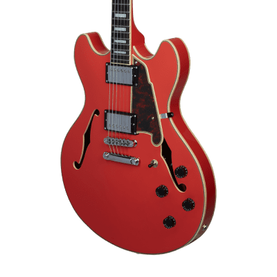D'Angelico Premier DC Semi-Hollow Double Cutaway w/ Stop-Bar Tailpiece - Fiesta Red image 7
