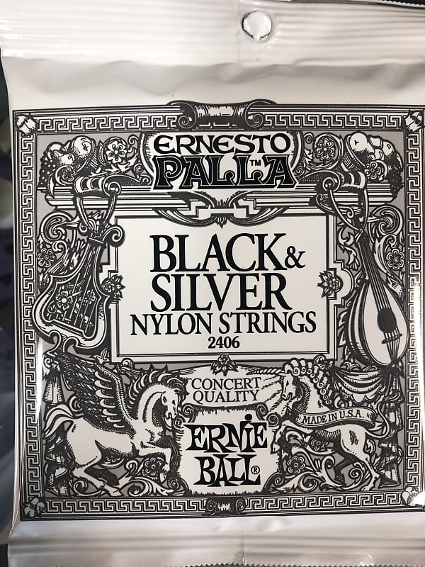 Ernie Ball Ernesto Palla Nylon Classical Black & Silver image 1