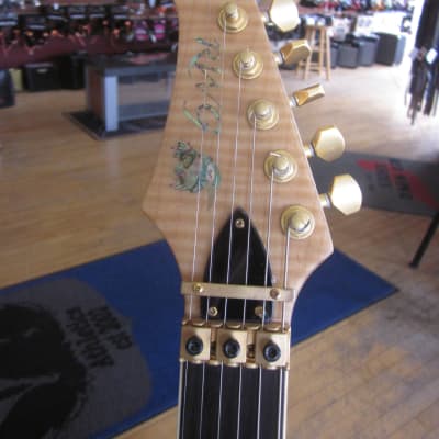 Used Lefty RWG Raven West Sold Body Electric Guitar w/ Floyd Rose Tremelo/Bridge  - Walnut/Maple image 7