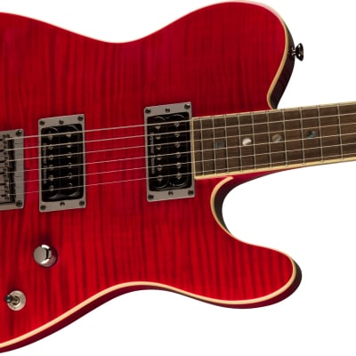 Fender Special Edition Custom Telecaster Electric Guitar FMT HH, Laurel FB, Crimson Red Transparent image 5
