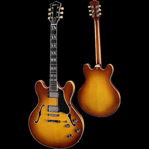 Eastman T486 GB Semi Hollow Body Goldburst Electric Guitar - Pre